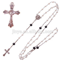 Collier de perles de chapelet de perle de mode, collier de chapelet catholique